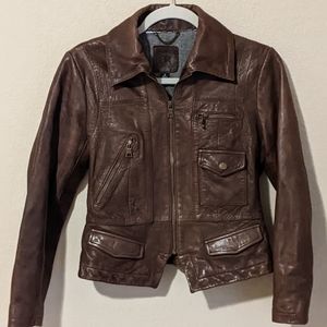 Banana Republic Cropped Leather Jacket, Size S